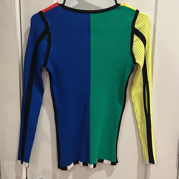 CHRISTOPHER JOHN ROGERS Colorblock Rib-Knit Sweater - Picture 6 of 6